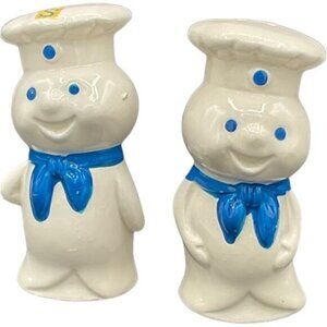 Pillsbury Dough Boy Salt and Pepper Shakers with stoppers 1950 Vintage